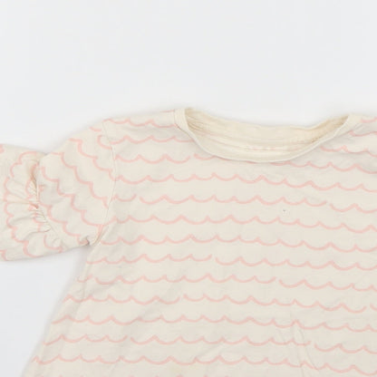 George Girls White Geometric  Basic T-Shirt Size 3-4 Years