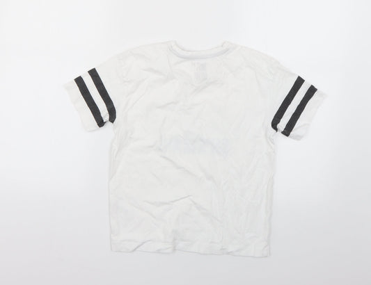 Matalan Girls White Geometric  Basic T-Shirt Size 10 Years