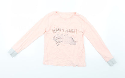 George Girls Pink Geometric  Basic T-Shirt Size 9-10 Years