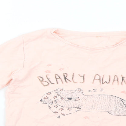 George Girls Pink Geometric  Basic T-Shirt Size 9-10 Years