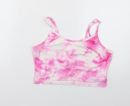 SheIn Womens Pink Geometric  Basic T-Shirt Size XS