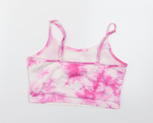 SheIn Womens Pink Geometric  Basic T-Shirt Size XS