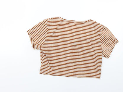 shen Womens Multicoloured Striped  Basic T-Shirt Size S