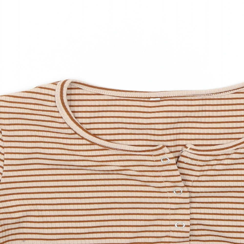shen Womens Multicoloured Striped  Basic T-Shirt Size S
