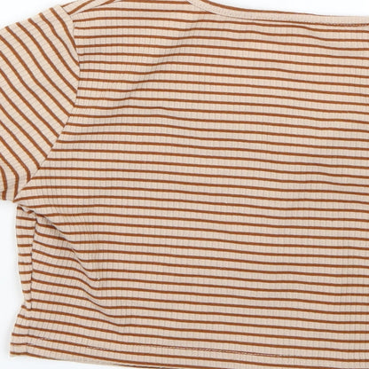 shen Womens Multicoloured Striped  Basic T-Shirt Size S