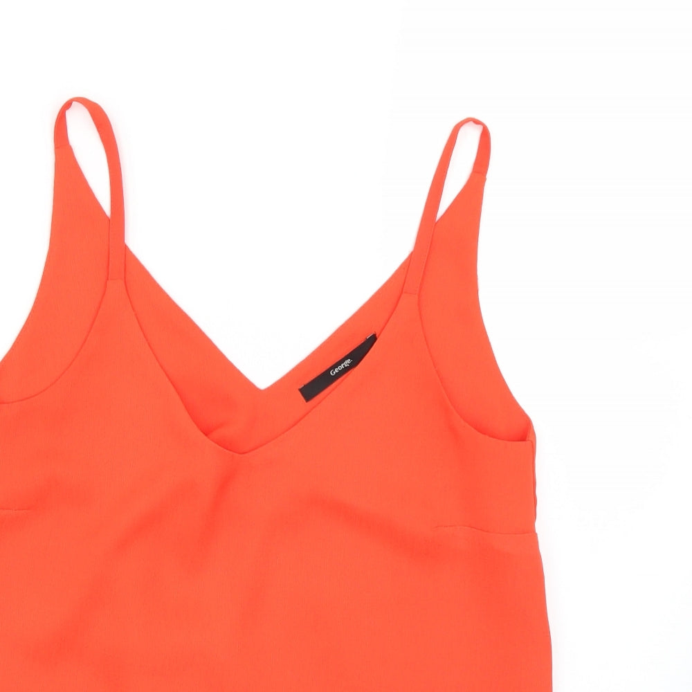 George Womens Orange   Basic Blouse Size 8