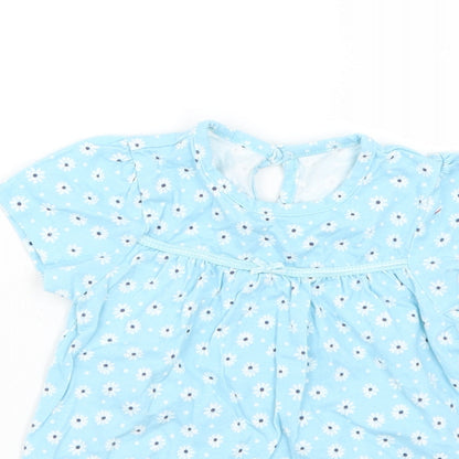 George Baby Blue Geometric  Fit & Flare  Size 9-12 Months