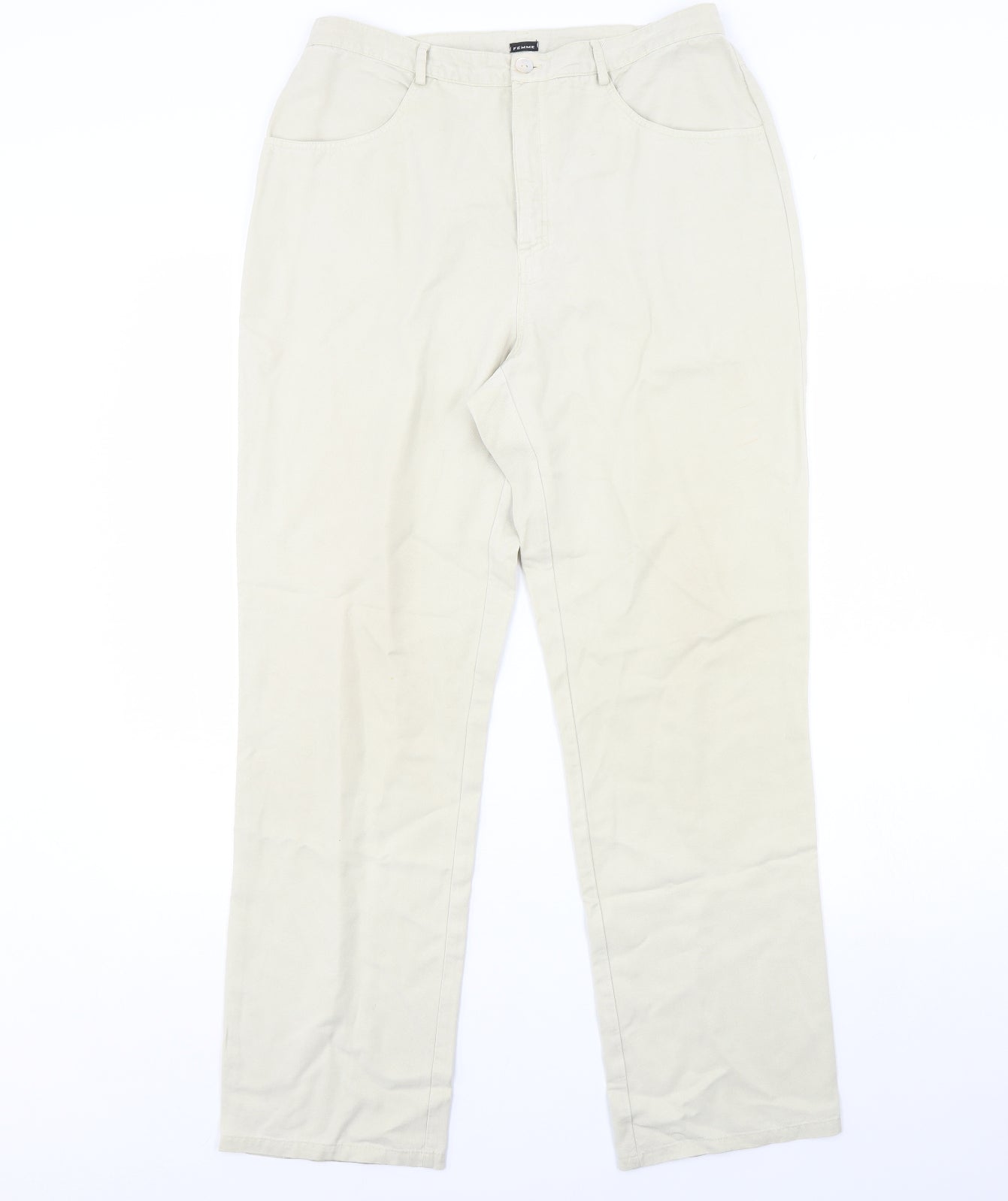 Femme Womens Beige   Trousers  Size 14 L28 in