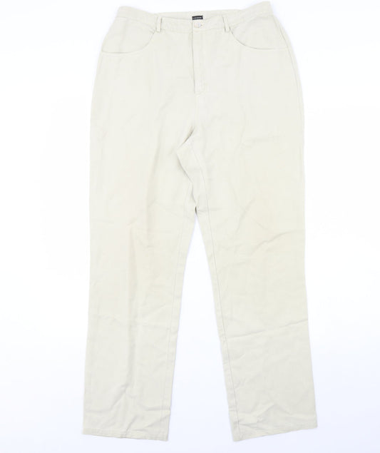 Femme Womens Beige   Trousers  Size 14 L28 in