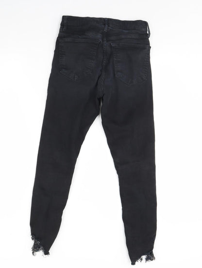 Topshop Womens Black  Denim Skinny Jeans Size 28 L28 in