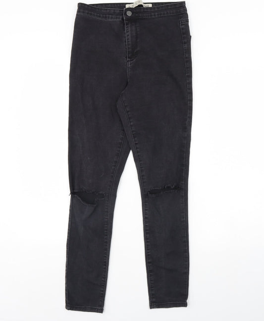 Denim & Co. Womens Black  Denim Skinny Jeans Size 12 L28 in