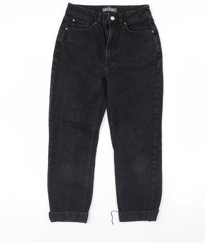 Denim & Co. Womens Black  Denim Straight Jeans Size 8 L28 in