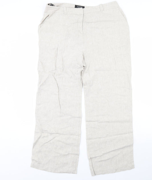 Womens UK Size 14 Principles Regular Fit  Beige Trousers