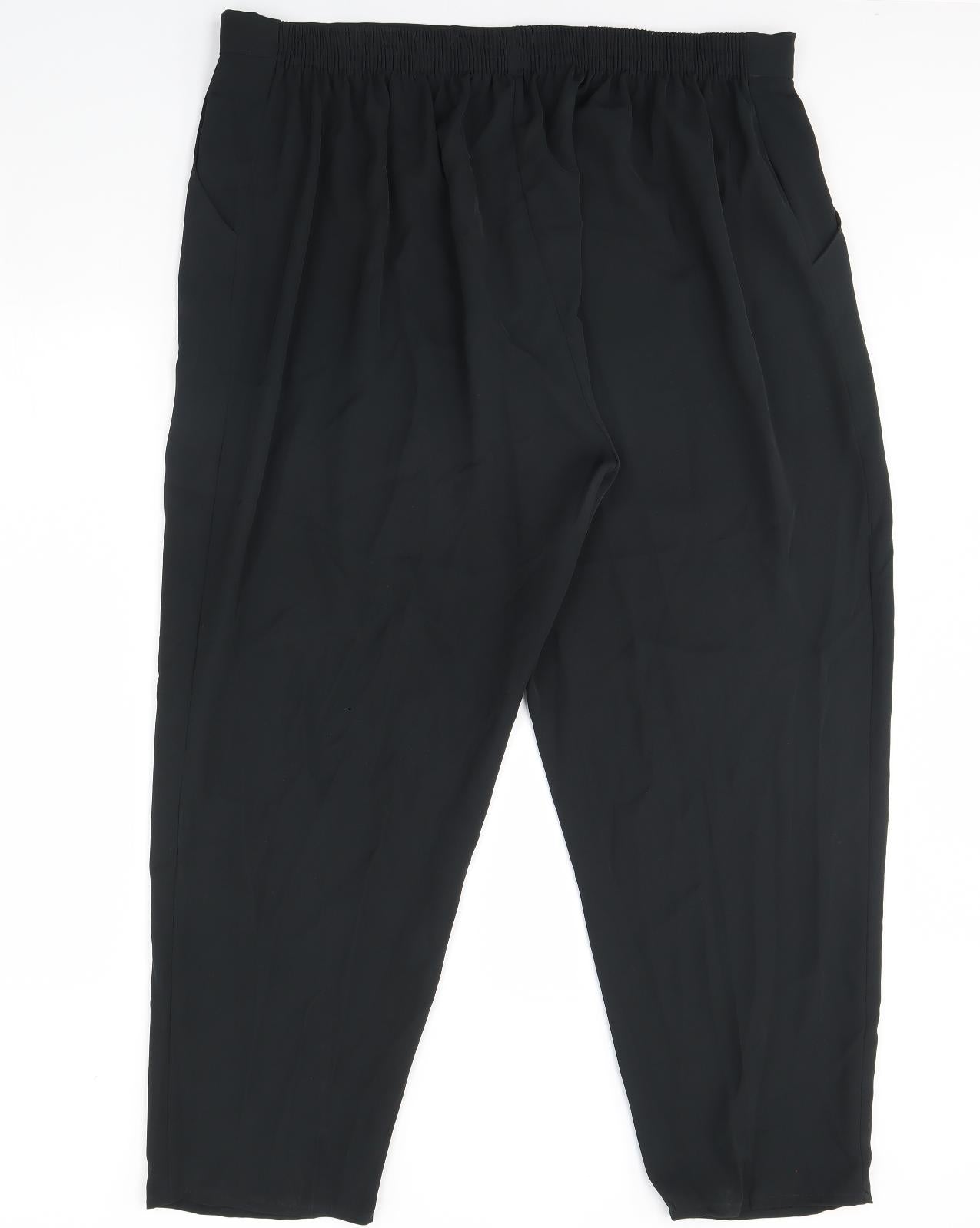 Womens UK Size 28 Preworn Regular Fit  Black Trousers