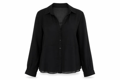 Womens UK Size 10 Topshop Black Basic Button-Up