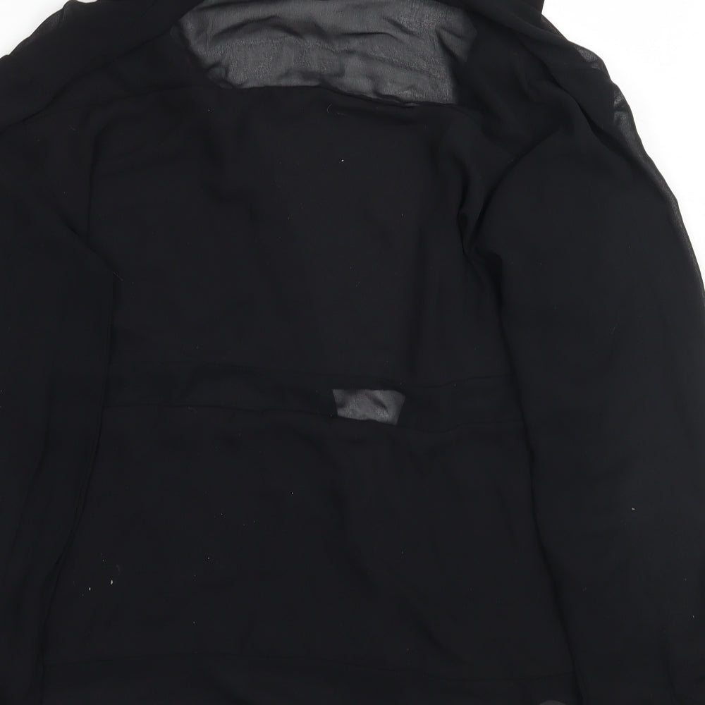 Womens UK Size 10 Topshop Black Basic Button-Up