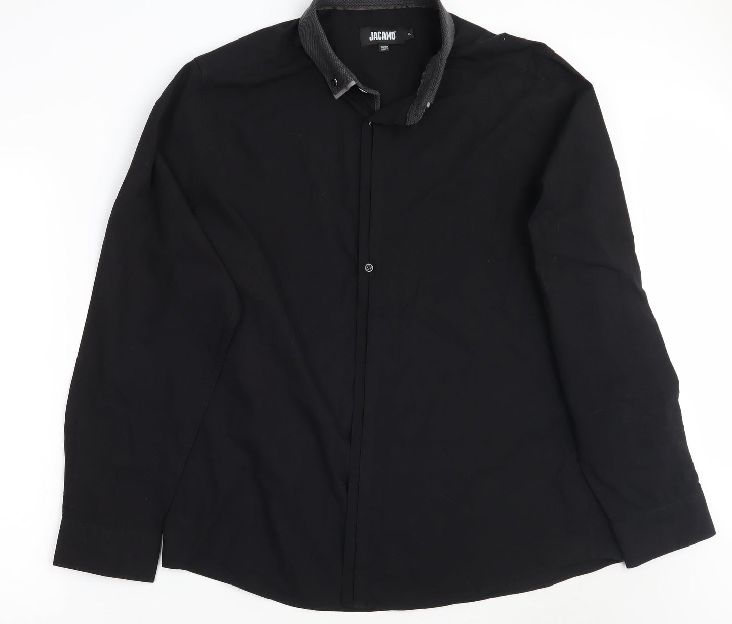 Mens UK Size XL Jaccamo Black  Button-Up Long Sleeve Casual Shirt