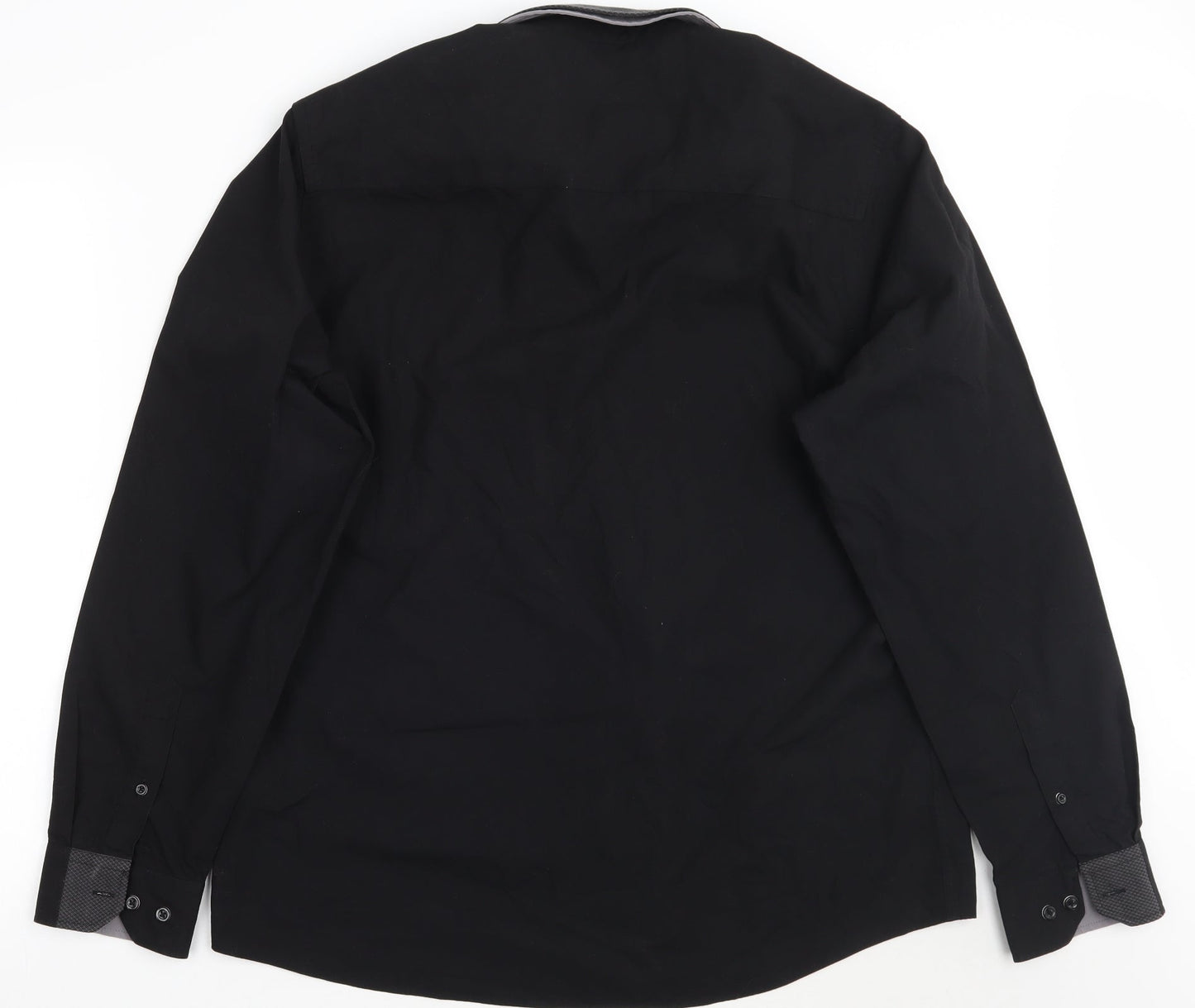 Mens UK Size XL Jaccamo Black  Button-Up Long Sleeve Casual Shirt