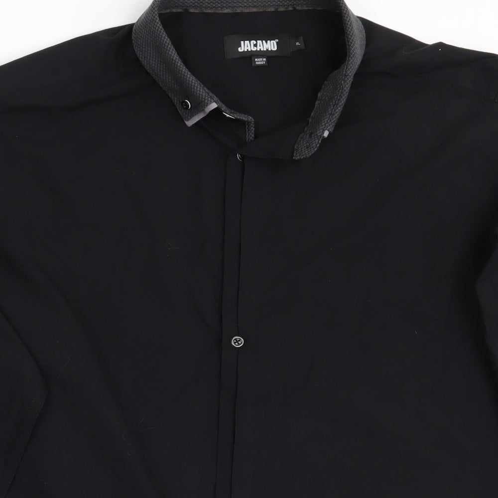 Mens UK Size XL Jaccamo Black  Button-Up Long Sleeve Casual Shirt
