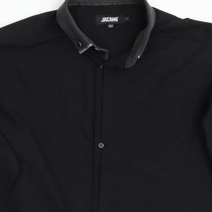 Mens UK Size XL Jaccamo Black  Button-Up Long Sleeve Casual Shirt