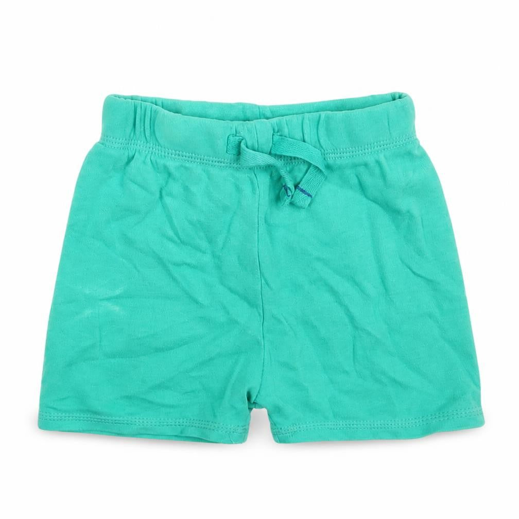 Front view of George boys’ green cropped trousers, size 3-6, months