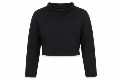 Womens UK Size M Missguided Black Cropped T-Shirt