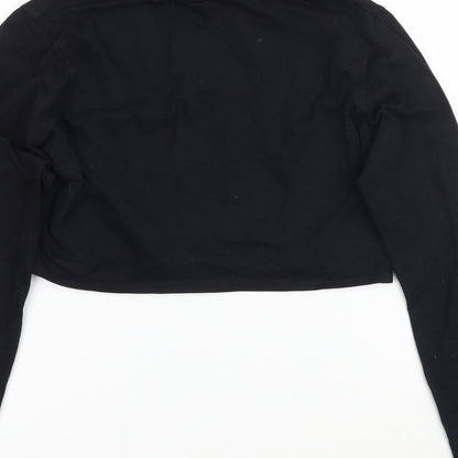 Womens UK Size M Missguided Black Cropped T-Shirt