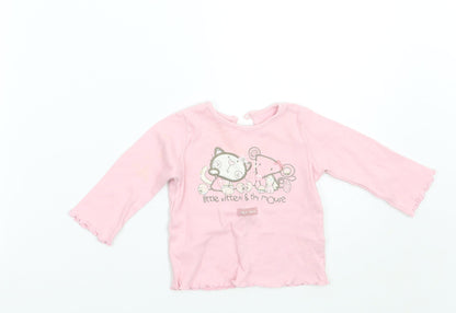 Matalan Girls Pink   Basic T-Shirt Size 3-6 Months
