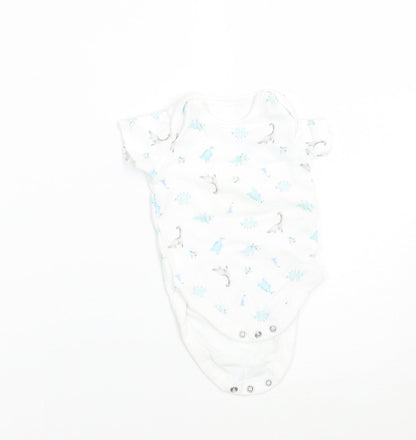 George Baby White Animal Print  Babygrow One-Piece Size 3-6 Months