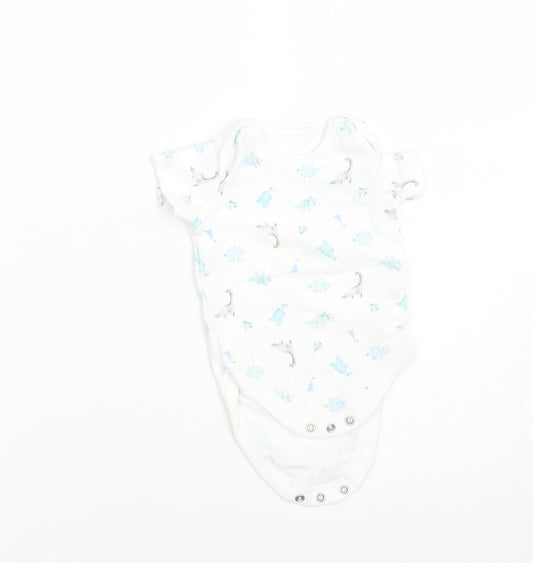 George Baby White Animal Print  Babygrow One-Piece Size 3-6 Months