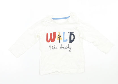 Matalan Girls White   Basic T-Shirt Size 9-12 Months