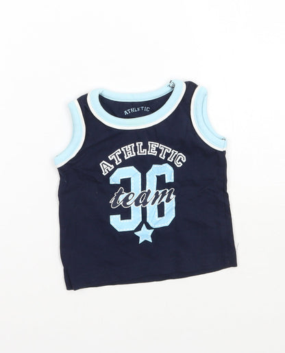 Matalan Boys Blue   Basic Tank Size 3-6 Months