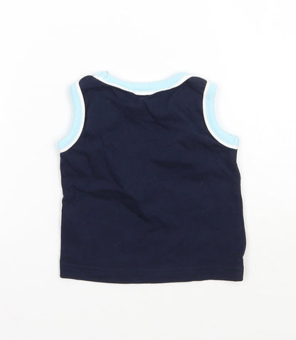 Matalan Boys Blue   Basic Tank Size 3-6 Months