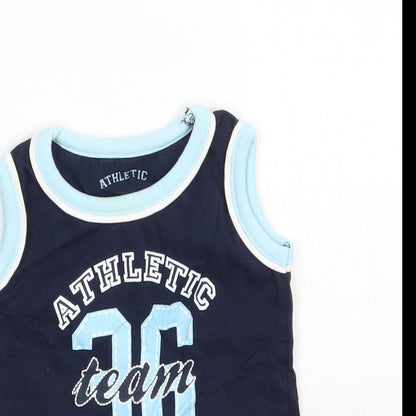 Matalan Boys Blue   Basic Tank Size 3-6 Months
