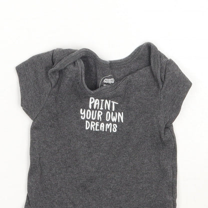 Mammas & Pappas Baby Grey   Babygrow One-Piece Size 3-6 Months