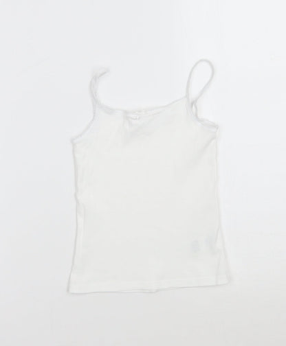 Marks and Spencer Girls White   Basic Tank Size 3-4 Years