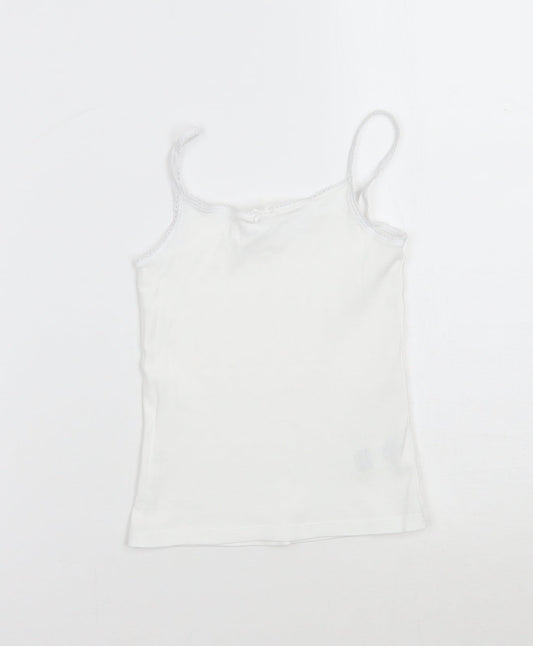 Marks and Spencer Girls White   Basic Tank Size 3-4 Years