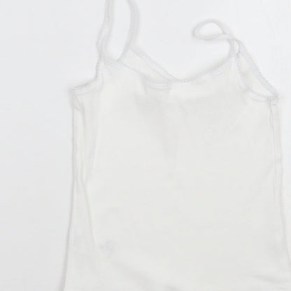 Marks and Spencer Girls White   Basic Tank Size 3-4 Years