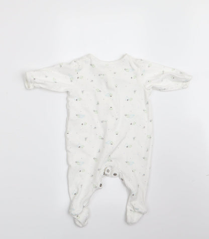 Marks and Spencer Boys Ivory Animal Print  Babygrow One-Piece Size 0-3 Months
