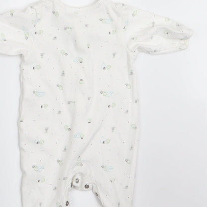 Marks and Spencer Boys Ivory Animal Print  Babygrow One-Piece Size 0-3 Months