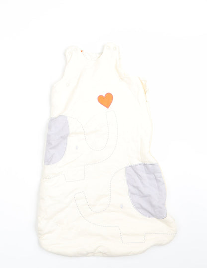 NP Heart Girls Ivory Animal Print  Coverall One-Piece Size 0-3 Months  - Elephant Print