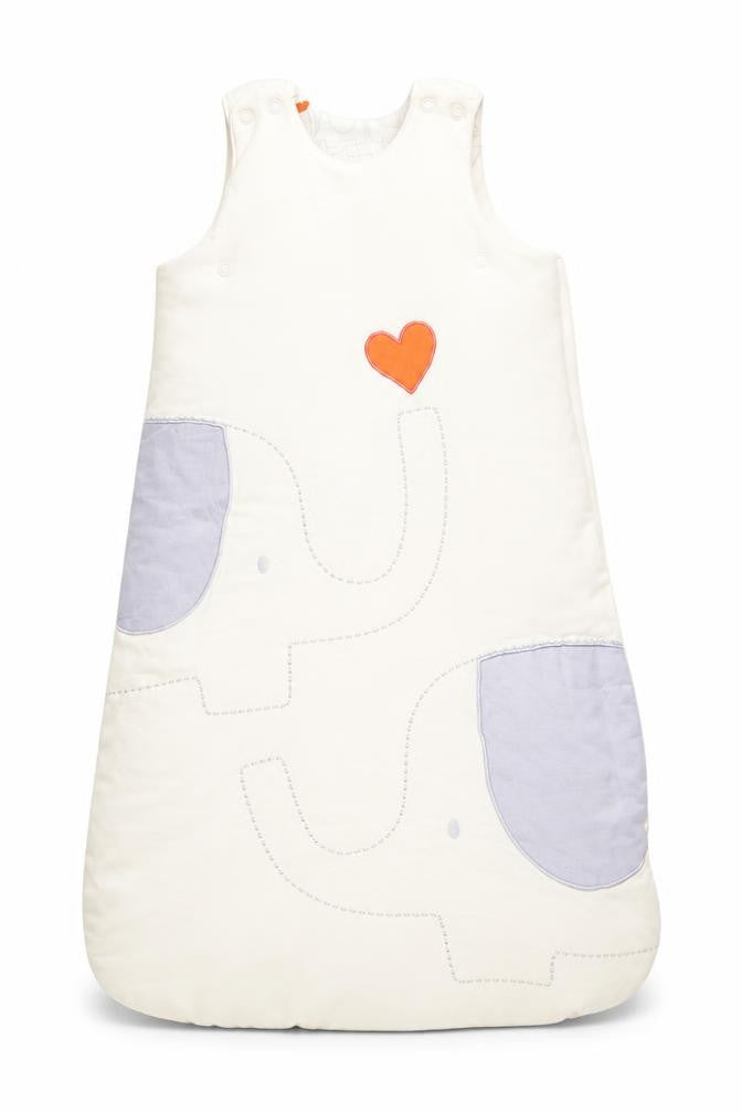 Front view of NP Heart girls’ ivory animal print coverall one-piece, size 0-3, months - elephant print