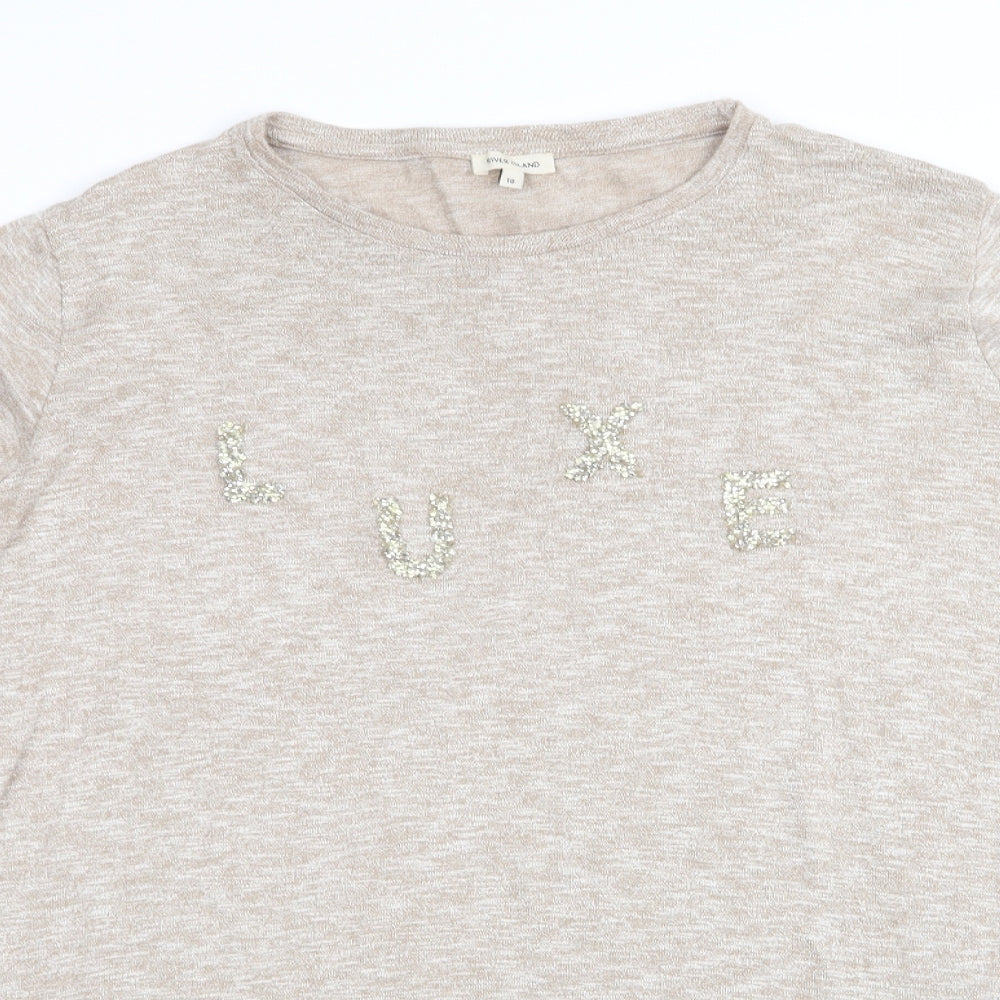 Womens UK Size 18 River Island Beige Pullover Jumper
