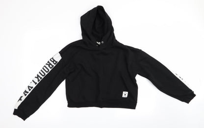 H&M Girls Black   Pullover Hoodie Size 14 Years  - Brooklyn