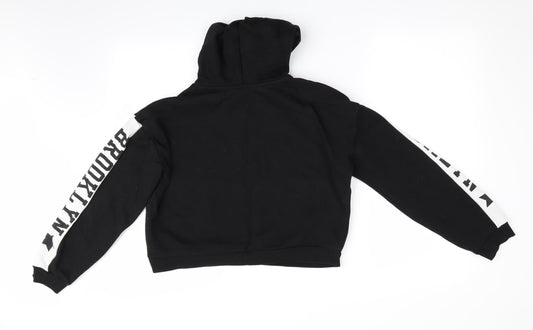 H&M Girls Black   Pullover Hoodie Size 14 Years  - Brooklyn