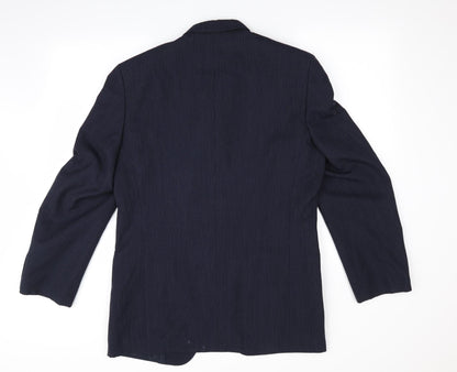 Nickleby Mens Blue Striped  Jacket Suit Jacket Size 38