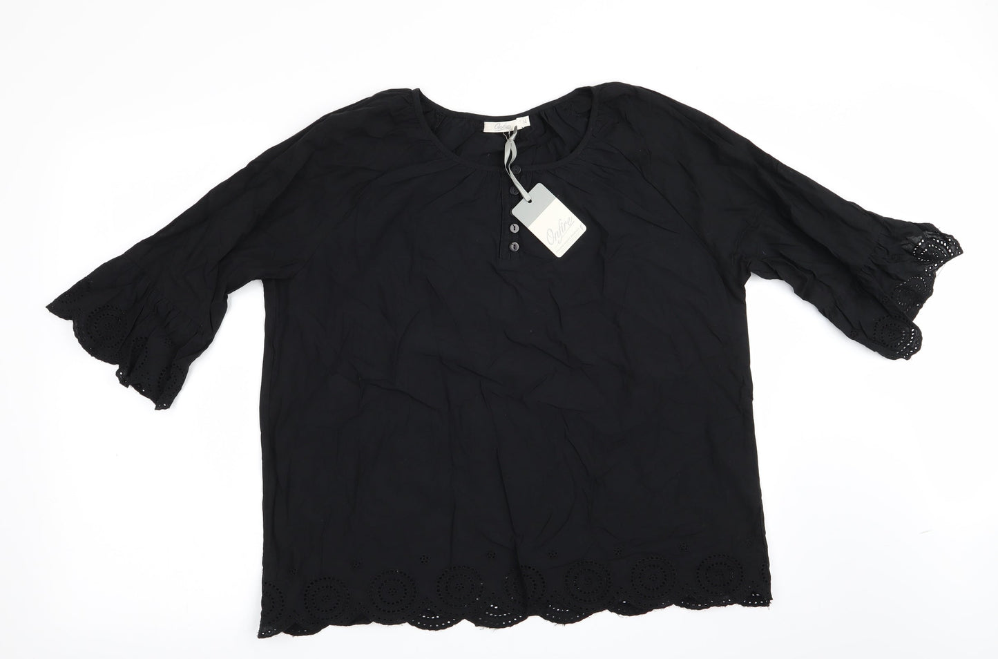 Womens UK Size 14 Onfire Black Basic Blouse