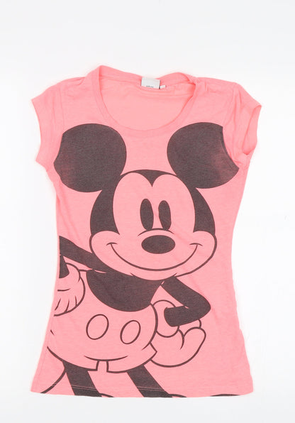 Disney Womens Pink   Basic T-Shirt Size 6  - Mickey