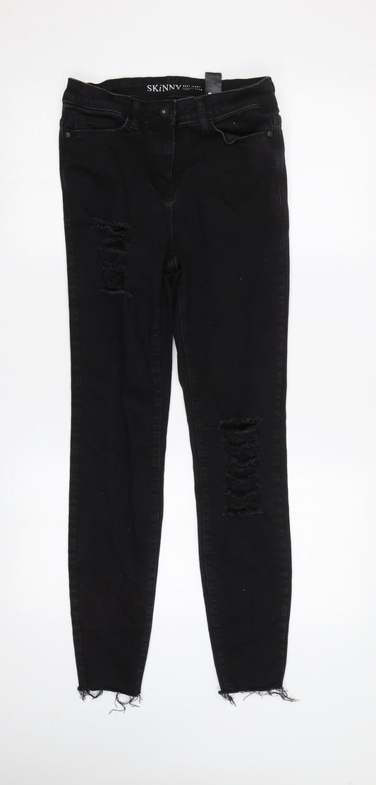 NEXT Womens Black   Skinny Jeans Size 8 L28 in