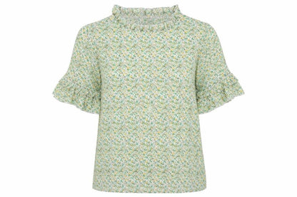 SHEIN Womens Green Floral  Basic Blouse Size S